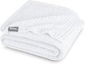 Bare Home White Waffle Blanket, 108Wx90L, 100% Cotton, Soft & Breathable for All Seasons, Lightweight Blanket, Perfect for Layering Bed, Sofa & Couch (King/Cal King, White)