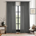 Dark Gray Linen Pinch Pleated Curtains 96 Inches Long for Living Room Pleated Drapes Back Tab Thick Linen Textured Modern Farmhouse Neutral Charcoal Slate Grey 96 Inch Curtain for Dining Bedroom