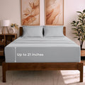 Mellanni Full Sheet Set - 6-Piece Iconic Collection Bedding, (Including 4 Pillowcases), 21-Inch Extra Deep Pocket, Easy Care, Ultra Soft, Cooling Sheets, Brushed Microfiber - Light Gray