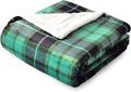 SOCHOW Sherpa Plaid Fleece Throw Blanket, Double-Sided Super Soft Luxurious Bedding Blanket 50 x 60 inches, Green