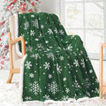Touchat Christmas Throw Blanket, Sherpa Christmas Blankets, Fuzzy Fluffy Soft Cozy Blanket, Fleece Flannel Plush Microfiber Blanket for Couch Bed Sofa (50" X 60",Green Snowflake)