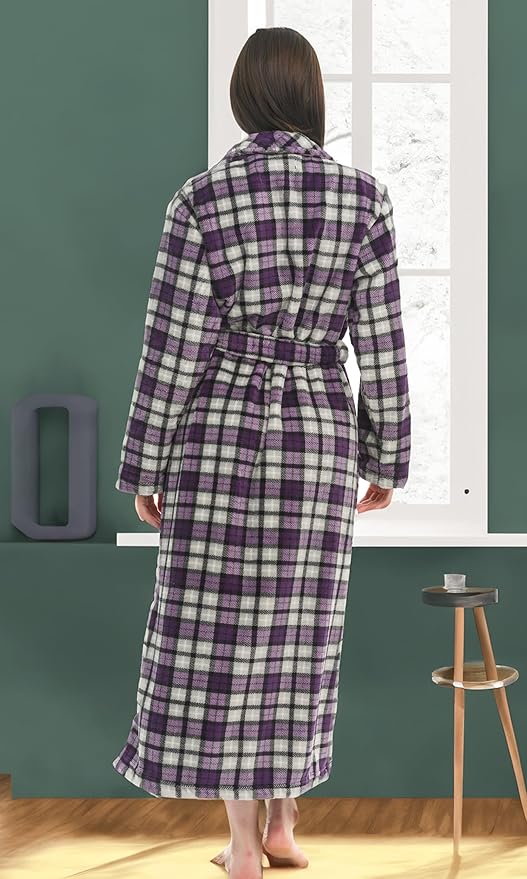 Alexander Del Rossa Plush Robe for Women, Long Fleece Winter Bath Robe, Plus Size