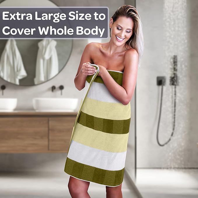 Lavish Home 6 Piece Bathroom Towels Set - 525 GSM 100% Cotton Bathroom Accessories - 2 Bath Sheets, 2 Hand Cloths , and 2 Wash Cloths - Soft Towel Set for Shower, Gym, Dorm, and Spa (Green)
