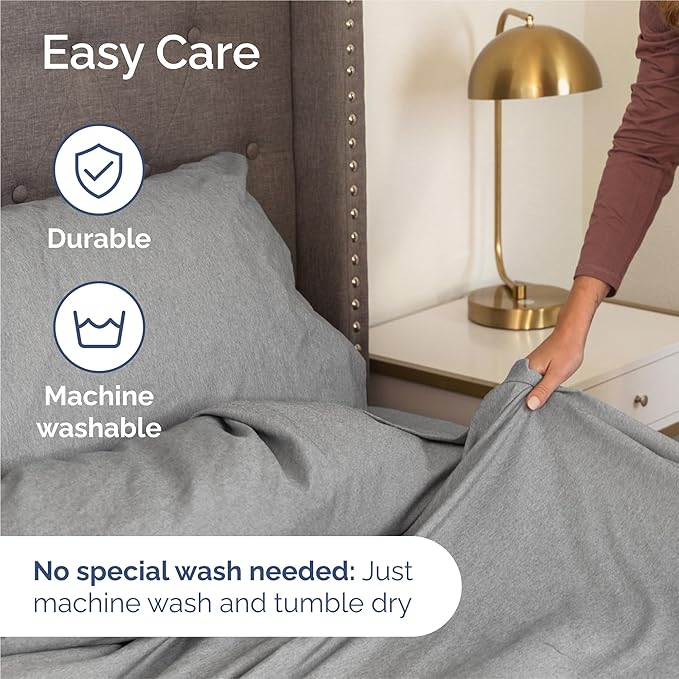King 6 Piece Sheet Set - Cooling & Breathable - Hotel Luxury Bedding, Includes Fitted Sheet for Women, Men, Kids and Teens - 1 Flat, 1 Fitted Sheet, 4 Pillowcases with Deep Pockets - Heathered Grey