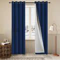 3-in-1 Thermal Grommet Blackout Curtains for Bedroom-100% Blackout Sound Proof Curtains for Winter 1 Panel Navy Blue 50x84 Inch
