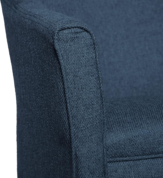 HomePop Barrel Shaped Accent Chair,Arm Rest, WOOD AND POLYESTER,Blue Medium