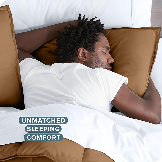 Bare Home Bedding Duvet Cover Queen Size - Premium 1800 Super Soft Collection - Lightweight, Cooling - Soft Breathable Bedding Duvet Cover (Queen, Caramel)