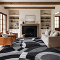Rugshop Contemporary Abstract Circles Perfect for high Traffic Areas of Your Living Room,Bedroom,Home Office,Kitchen Area Rug 10' x 14' Gray