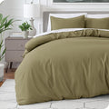 Bare Home Bedding Duvet Cover California King Size - Premium 1800 Super Soft Collection - Lightweight, Cooling - Soft Breathable Bedding Duvet Cover (Cal King, Olive)