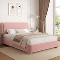 Twin Size Platform Bed Frame with Headboard, Boucle Upholstered Desige, Anti-Collision Corners, Soft Rounded Corners, No Box Spring Required, Easy Assembly, Noise Free