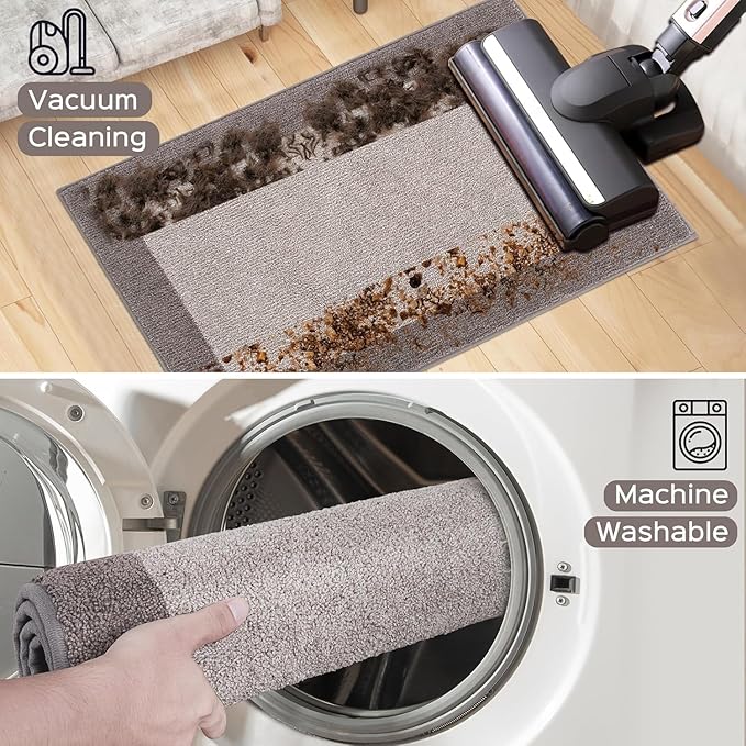 Machine Washable Kitchen Rug 32" x 72", Non Slip Indoor Door Rug, Absorbent Entrance Runner Rug for Bedroom, Hallway, Bathroom, Floor (Roll Packing)