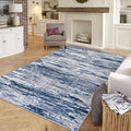 5x7 Modern Abstract Area Rug for Bedroom, Navy Blue Gray Neutral Multi Large Super Soft Washable Rug with Non-Slip, Non-Shedding Rugs for Living Room, Indoor Door Mat for Home Décor