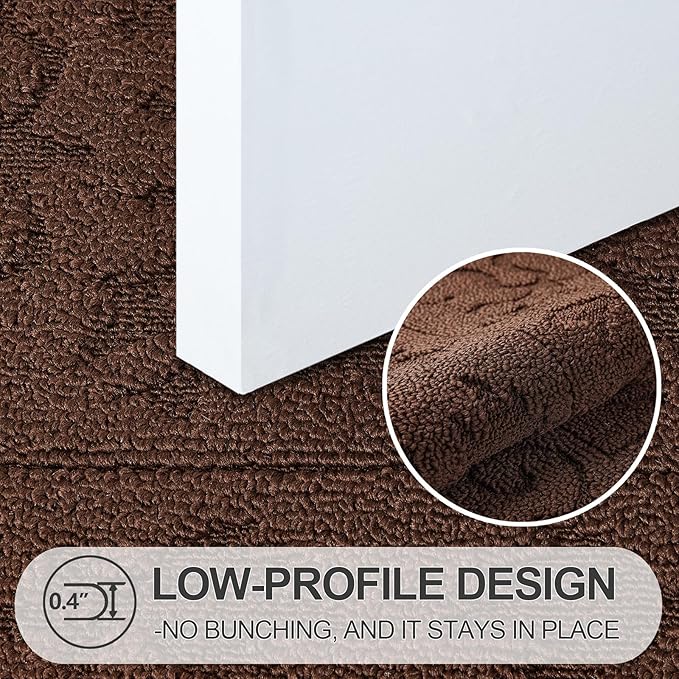 FONEYI Indoor Door Mat, Front Back Door Mat 20" x 32" Non-Slip Rubber Backing Door Rug, Machine Washable Entry Rug, Low Profile Absorbent Dirt Trapper Doormat Inside Floor Mats for Entryway, Coffee
