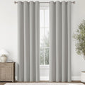 ChrisDowa 100% Blackout Light Grey Solid Curtains 84 Inches Long 2 Panels for Bedroom Living Room,Farmhouse Room Darkening Thermal Insulated Soundproof Grommet Top Window Treatment Drapes,52x84