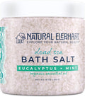 Natural Elephant Dead Sea Bath Salt Bathing and Foot Soak for Relaxing and Nourishing- 100% Pure with Essential Oil - Medium Coarse Grain (18 oz Jar, Eucalyptus Mint)