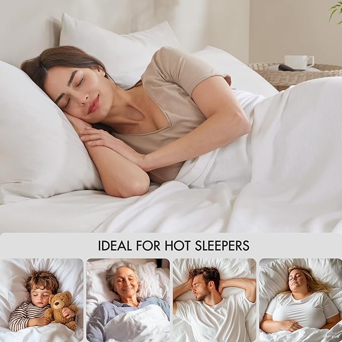 Madison Park King Size Blanket, 70% Rayon Bamboo-Based, 30% Cotton, Breathable for Hot Sleepers Menopause, Ultra Soft and Snag-Resistant, Summer Blanket for Bed or Couch, King 108"x90", White