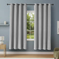 Amazon Basics 100% Blackout Curtains with Grommets, 2 Panels, 52 x 84 Inches, Dark Gray