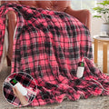 OCTROT Heated Blanket Electric, Twin Size 62X84, Heating Blanket with 10 Heating Levels & 8 Hours Auto Off, Pink Plaid Checkered Plaid Sherpa Blankets Warmer for Adults, Fast Heating Washable
