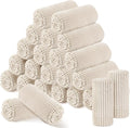 Buryeah 24 Pcs Flannel Throw Blanket Bulk 50 x 60 in Sleepover Blanket Outdoor Wedding Throw Lightweight, Oeko-tex Standard 100 Certified for Sofa Homeless Gifts (Beige)