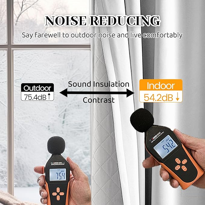 3-in-1 100% Blackout Curtains 90 Inches Long, Thermal Insulation, Soundproof Back Tab Drapes for Bedroom Living Room Sliding Glass Door, with Pin Hooks, Grayish White 50x90Inch 1 Panel