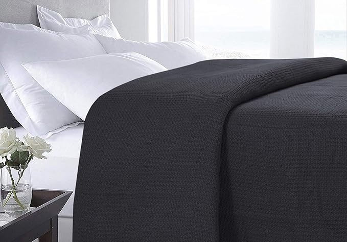 DOLLCENT 100% Cotton Twin Size Blanket for Bed, Premium Soft Combed Lightweight Blankets, Washed Breathable Cozy Bed Throw Blanket, Grey Twin Cotton Blankets for All Season: Grey (66"x90")