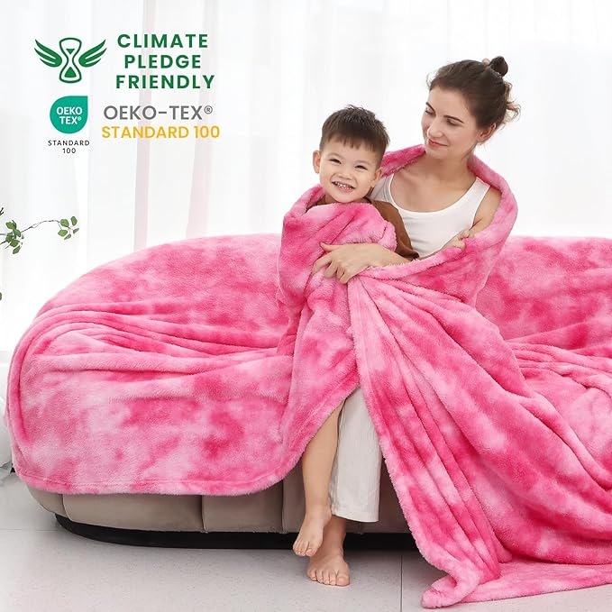 Fleece Throw Blanket Cozy Soft Lightweight Throw Blankets Warm Plush Pink Fall Blankets and Throws Couch Sofa Bed Camping Travel Picnic Outdoor Blanket Bedding Kid Baby Boys Girls Adults
