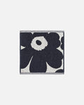 MARIMEKKO Unikko Terry Cotton Washcloth (Dark Blue) – Floral Patterned Washcloths – 12 in x 12 in