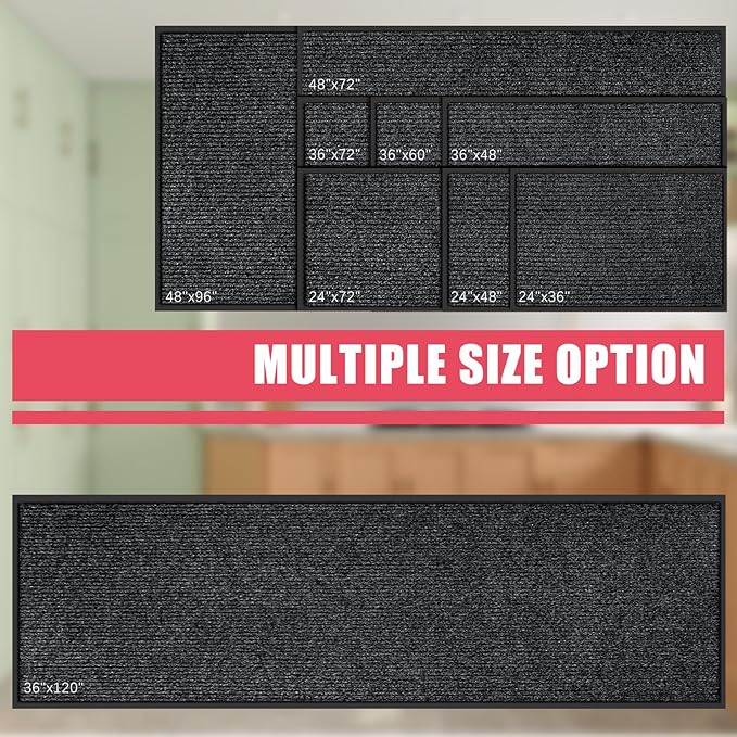 Kuyal Front Door Mat, 2'x3' Indoor Outdoor Entrance Mat, Commercial Floor Rug Inside Outside Entrance, Heavy Duty Durable Welcome Rug, Rubber Backing Non Slip Outdoor Mats for Entryway, Black