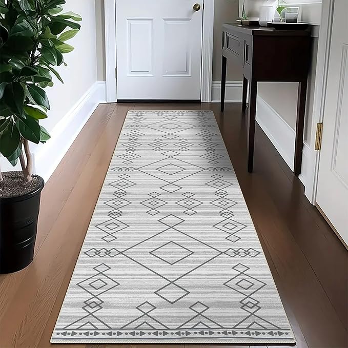 Runner Rug 2'x7' Western Washable Non-Slip Runners for Hallways Kitchen Entryway Laundry Room Modern Carpet Hallway Runner Checkered