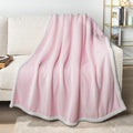 PAVILIA Sherpa Fleece Throw Blanket for Couch, Twin Size, Light Pink, Plush Soft Fuzzy Sofa Blanket, Cozy Reversible Winter Throw for Women Men, 60x80 Inches