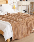 Electric Heated Blanket Twin 62"x84" - Soft Silky Flannel & Fluffy Sherpa Blanket with 9 Heat Levels & 2-10 Timer, ETL Certified & Overheat Protection, Gift for Grandma Grandpa, Brown