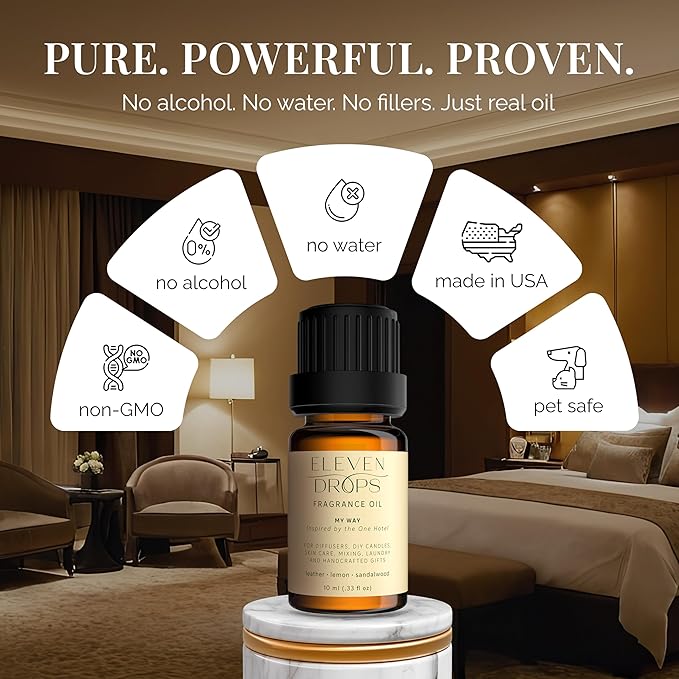 My Way Diffuser Oil - Premium Fragrance Oil Inspired By The 1 Hotel - Invigorating My Way Scent for Cold Air Diffusers, Home, Office, DIY Candles, Mixing, Long-Lasting, Pet Friendly, 10ml