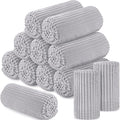 Buryeah 12 Pcs Flannel Throw Blanket Bulk 50 x 60 in Sleepover Blanket Outdoor Wedding Throw Lightweight, Oeko-tex Standard 100 Certified for Sofa Homeless Gifts (Light Gray)