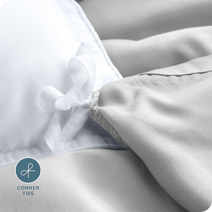 Bare Home Bedding Duvet Cover King Size - Premium 1800 Super Soft Collection - Lightweight, Cooling - Soft Breathable Bedding Duvet Cover (King, Cloud Grey)