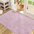 OLANLY Dog Door Mat for Muddy Paws 48x30, Absorbs Moisture and Dirt, Absorbent Non-Slip Washable Doormat, Quick Dry Chenille Mud Mat for Dogs, Entry Indoor Entryway Carpet for Inside Floor, Dusty Rose