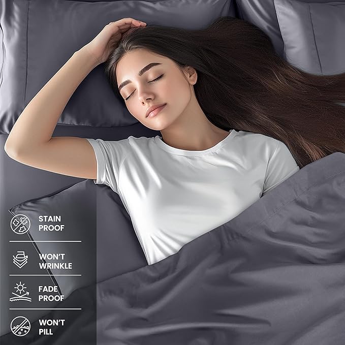 Utopia Bedding Twin Sheet Set – 3 Piece Bed Sheets for Twin Size Bed, Soft and Breathable Microfiber, Includes 1 Fitted Sheet, 1 Flat Sheet and 1 Pillowcase (Grey)