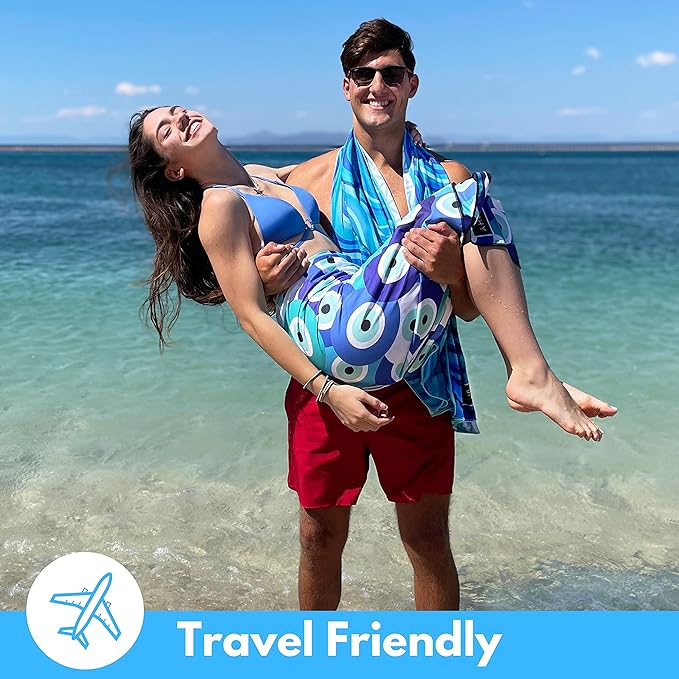 ECCOSOPHY Microfiber Beach Towel - Sand Free Towels are Quick Dry, Light Weight, Super Absorbent - Perfect Pool, Travel, Cruise, Camping Essentials - Oversized Extra Large for Adults 71x35 in