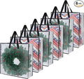 Heavy-Duty Clear Wreath Storage Bag & Sturdy Moving Box Alternative – 26 Inch Large Capacity Container with Zipper for Christmas Decorations, Seasonal Wreaths, Clothes, Bedding,Gift (6-Pack)