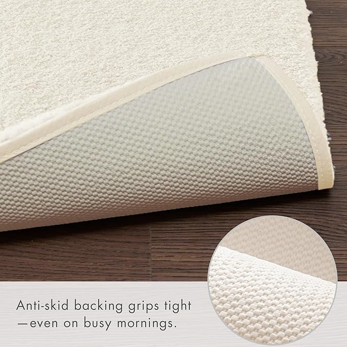 Madison Park Signature Non Slip, Luxrurious Plush Mat, Absorbent, Quick Dry, Spa Design Bath Room Décor Marshmallow Bathroom Rug, 2'x3'4", Cream