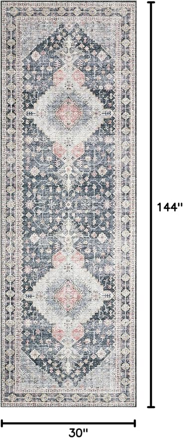 Loloi Skye Collection SKY-02 Charcoal/Multi 2'-6" x 12'-0" Runner Rug