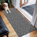 hicorfe Indoor Doormat,Front Back Door Mat Rubber Backing Non Slip Door Mats 20"x59" Absorbent Resist Dirt Entrance Doormat Inside Floor Mats Entryway Washable Low-Profile for Patio,Garden（Grey）
