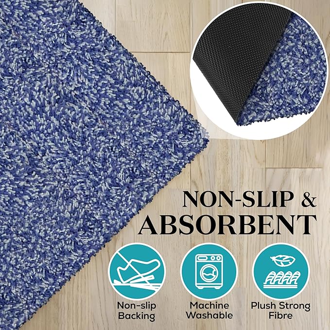 Premium Microfiber Indoor Door Mat – 36"x60" Washable Entry Mat, Non-Slip, Waterproof Backing, Super Absorbent, Low Profile Entryway Doormat for Indoor Entrance
