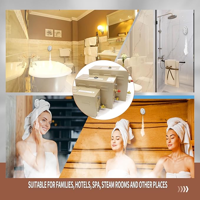 Steam shower generator,18kw Household-Commercial,Steam shower generator kit,with self-draining system,Temperature adjustable 95-131°F,Applicable space 560～735ft3