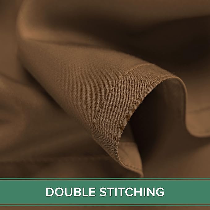 Pure Bamboo Split King Sheets, Genuine 100% Organic Viscose Derived from Bamboo Bed Sheet Set, Soft & Cooling, Double Stitching, 2 Fitted Sheets (Split King, Coconut Husk)