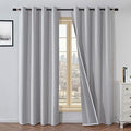 100% Blackout Curtains 72 Inch Length 2 Panels Set, Black Out Curtains for Living Room, Light Grey Thermal Insulated Grommet Drapes Bedroom Luxury Decor Privacy(37W × 72L inch, Light Grey)