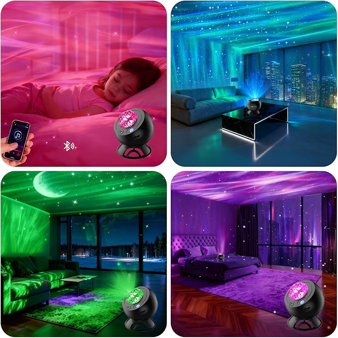 Aurora Projector,16-Color Star Projector,Moon Light Galaxy Projector,Supports USB Storage and Playback,Suitable for Children's bedrooms,Living Room Decoration,Christmas Gifts for Teenagers