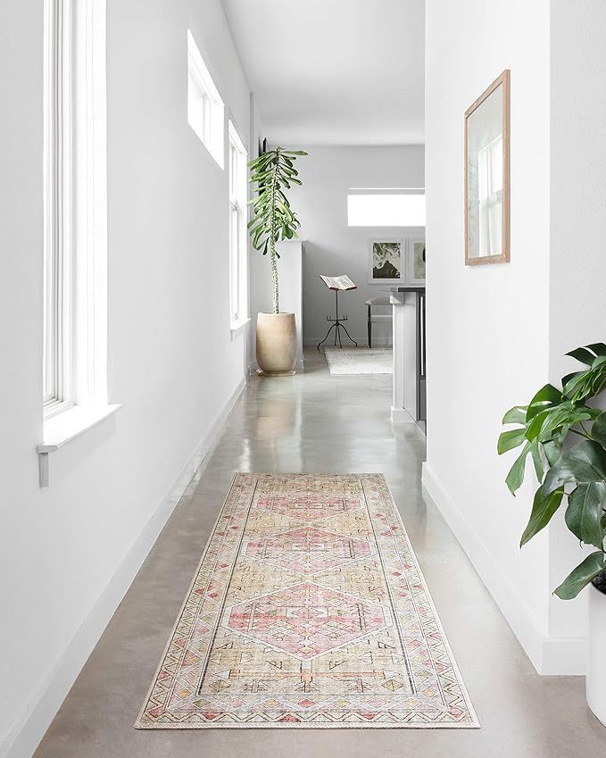 Loloi Skye Collection SKY-04 Gold/Blush 2'-6" x 12'-0" Runner Rug
