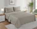 Organic Cotton Sheets Queen Size Bed Set Deep Pockets, 4 PC Cotton Queen Sheet Set, Soft Breathable Sateen Weave Elasticated Sheet & Pillowcase Sets, No Pill & Shrink, Machine washable- Silver