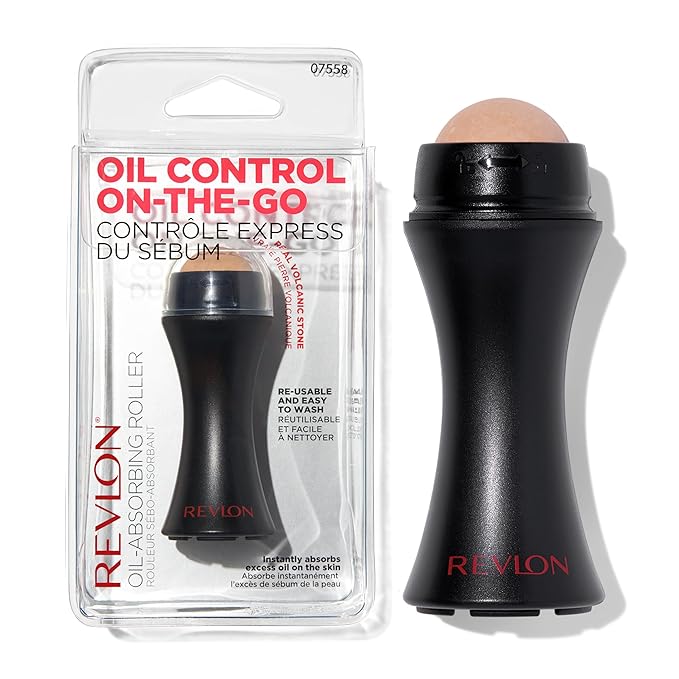 Revlon Face Roller, Oily Skin Control for Makeup, Oil Absorbing, Volcanic Reusable Facial Skincare Tool, Stocking Stuffer for Women & Men, 1 count