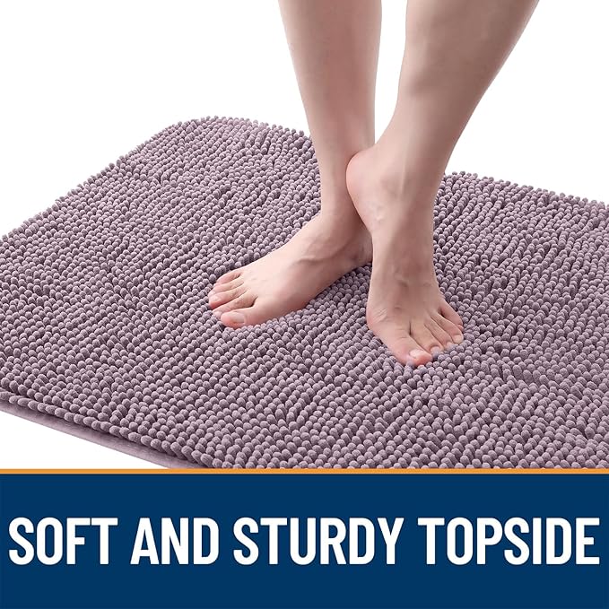 OLANLY Dog Door Mat for Muddy Paws 47x24, Absorbs Moisture and Dirt, Absorbent Non-Slip Washable Doormat, Quick Dry Chenille Mud Mat for Dogs, Entry Indoor Entryway Carpet for Inside Floor, Deep Plum